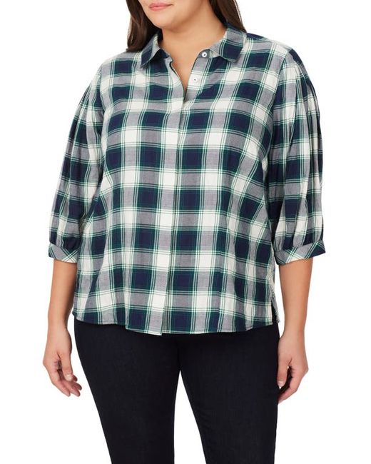 Foxcroft Sophie Plaid Cotton Blend Button-Up Shirt in at