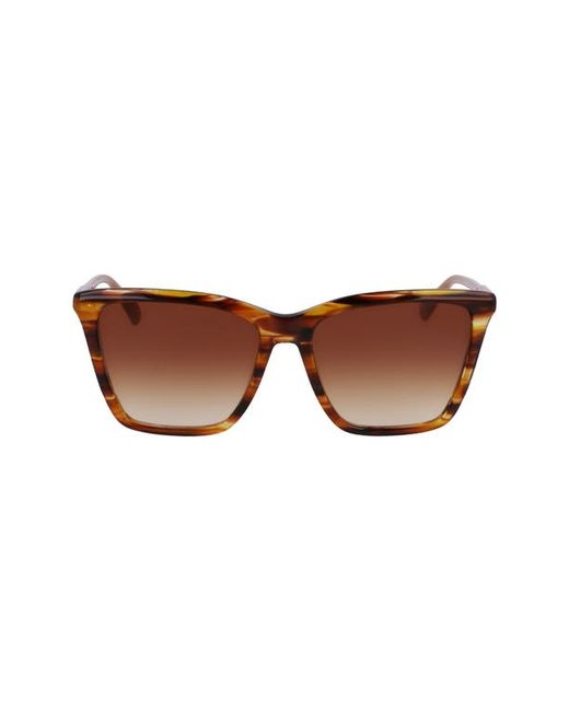 Longchamp Le Pliage 56mm Gradient Rectangular Sunglasses in at