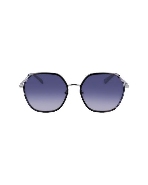 Longchamp Roseau 58mm Gradient Rectangular Sunglasses in Black Camou at