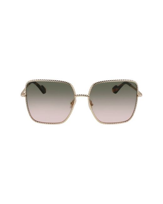 Lanvin Babe 59mm Gradient Square Sunglasses in Gold/Gradient Peach at