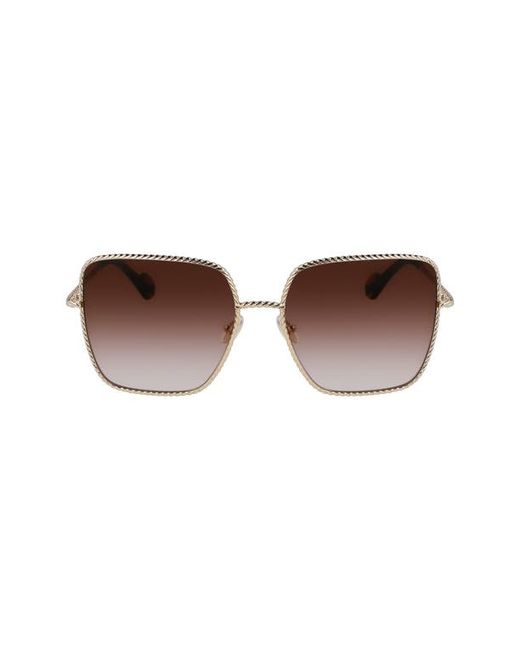 Lanvin Babe 59mm Gradient Square Sunglasses in Gold/Gradient at