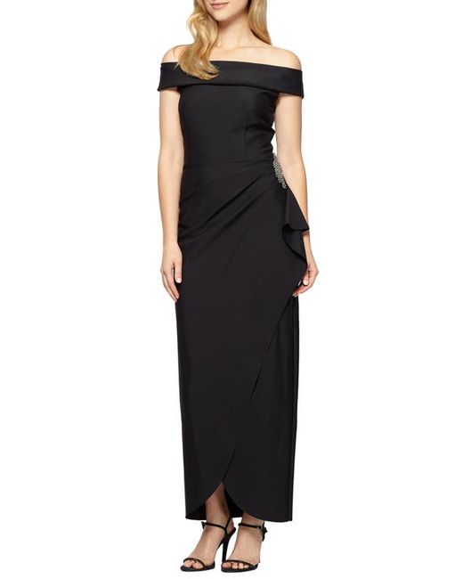 Alex Evenings Off the Shoulder Side Swept Evening Gown in at