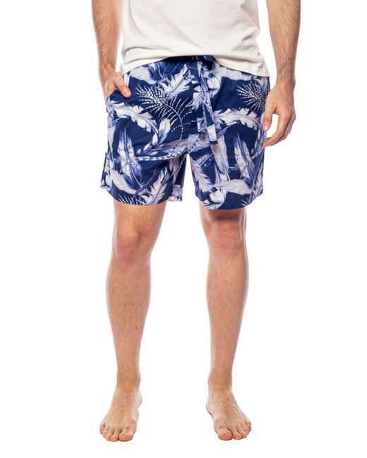 The Lazy Poet Plume Leaf Print Pajama Shorts in at