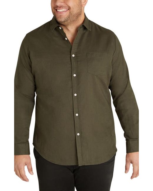 Johnny Bigg Anders Linen Blend Button-Up Shirt in at