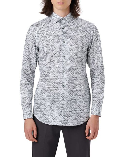 Bugatchi OoohCotton Tech Abstract Print Button-Up Shirt in at
