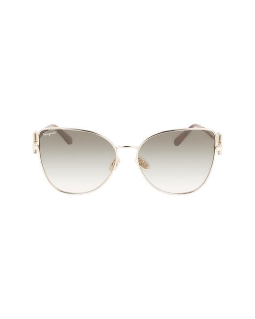 Salvatore Ferragamo 60mm Gradient Cat Eye Sunglasses in Gold at