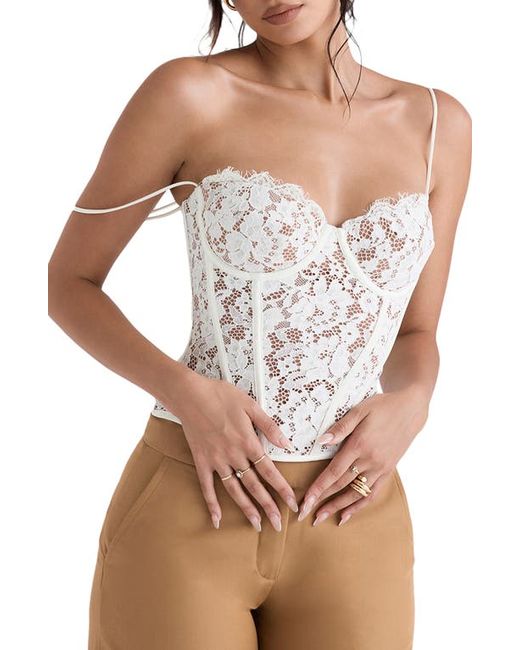 House Of Cb Floral Lace Underwire Corset Camisole in at