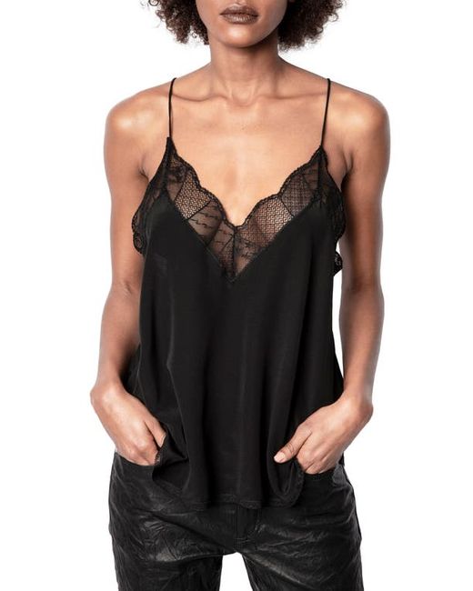 Zadig & Voltaire Christy Lace Racerback Silk Camisole in at