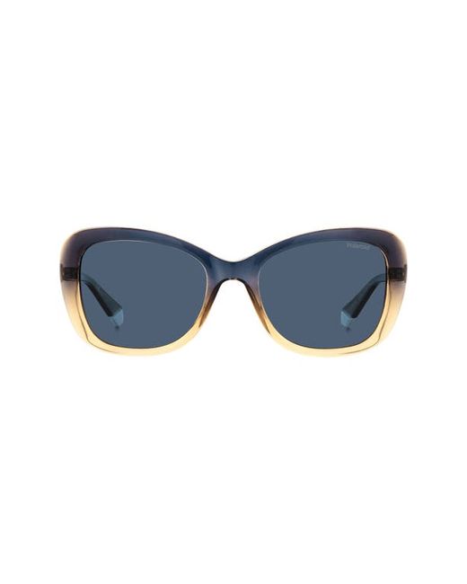 Polaroid 53mm Polarized Cat Eye Sunglasses in Blue at