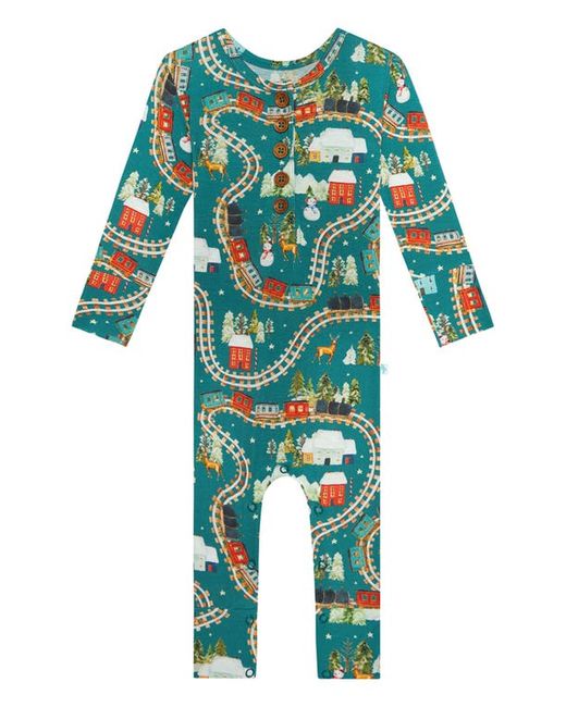 Posh Peanut Holiday Trains Henley Romper in at