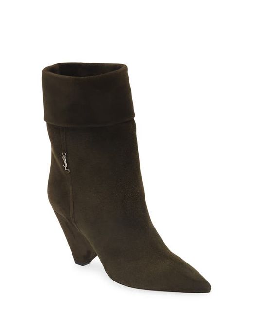 Saint Laurent Luxor Suede Pointed Toe Bootie in at