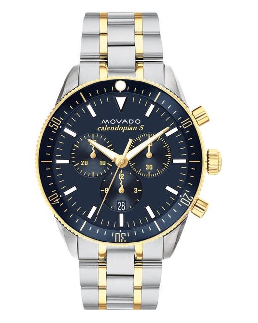 Movado Heritage Calendoplan Chronograph Bracelet Watch 42mm in at