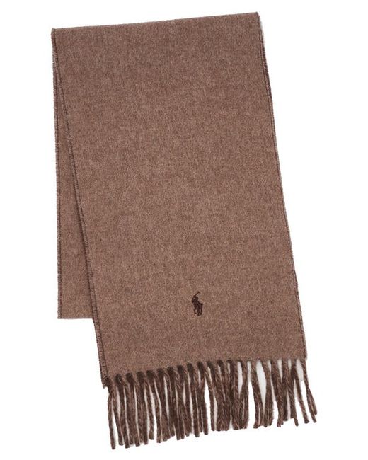 Polo Classic Reversible Wool Blend Scarf in Nutmeg at