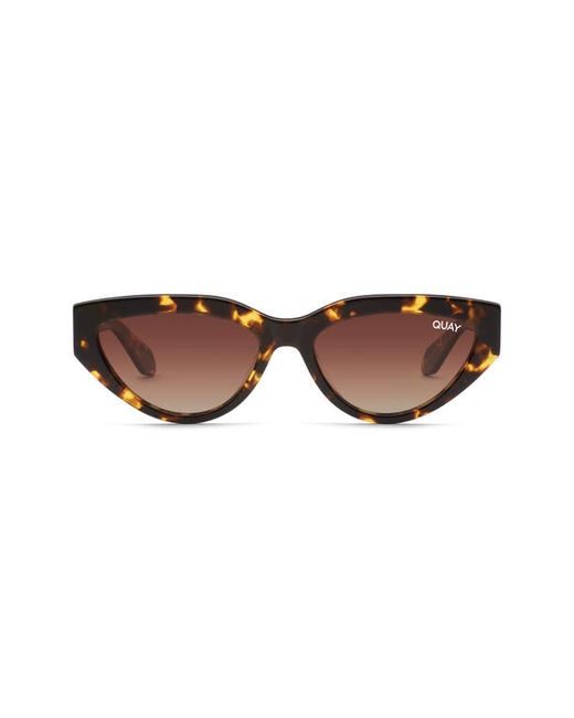 Quay Australia Narrow Down 37mm Polarized Cat Eye Sunglasses in Tortoise Gold at