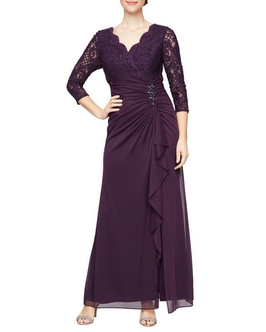 Alex Evenings Sequin Embroidery Empire Waist Gown in at