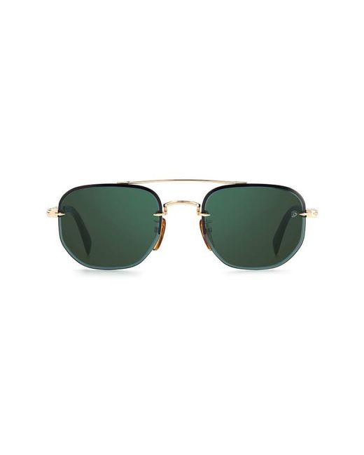 David Beckham Eyewear 53mm Geometric Sunglasses in Gold Havana Mirror at
