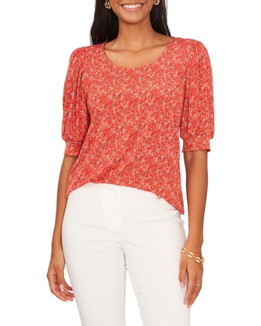 Chaus Floral Puff Sleeve Jersey Blouse in at