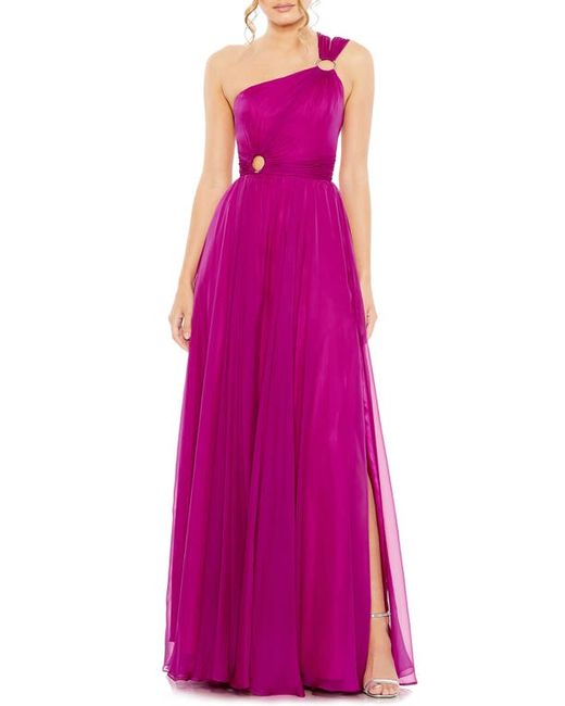 Ieena for Mac Duggal Stappy One-Shoulder A-Line Gown in at