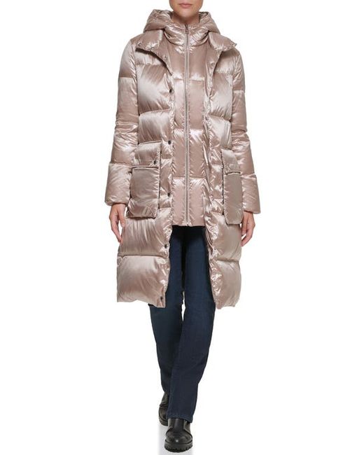 Karl Lagerfeld Water Resistant Down Feather Fill Coat with Attached Bib Insert in at