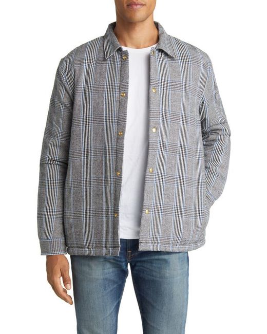Original Madras Trading Company Madras Plaid Quilted Lining Overshirt in Grey at