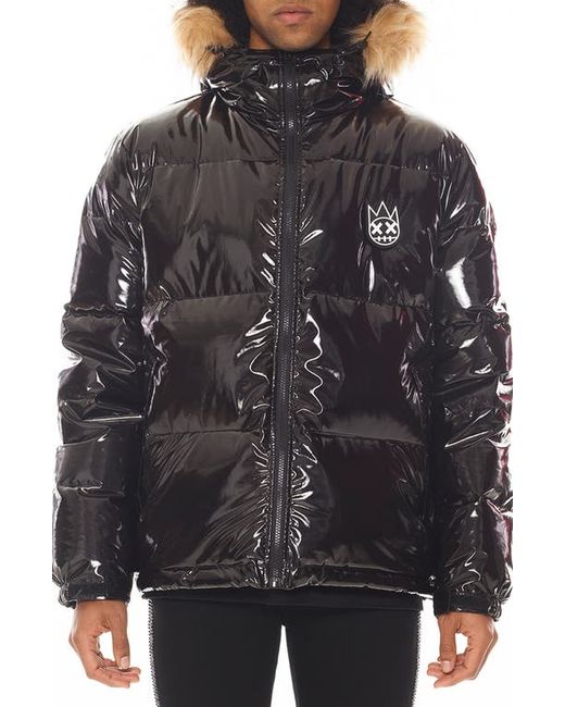 Cult Of Individuality Down Puffer Jacket with Faux Fur Trim in at