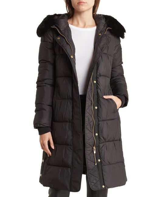 Via Spiga Faux Fur Trim Water Repellent Hooded Puffer Jacket in at