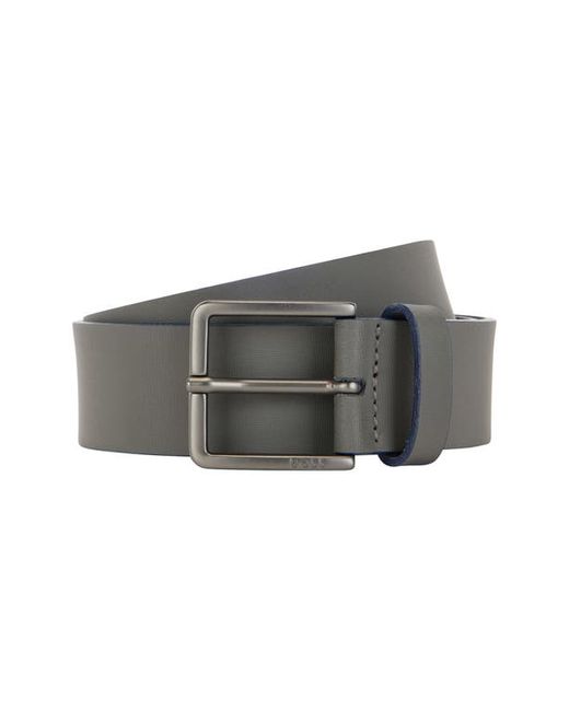 Boss Logo Embossed Leather Belt in at