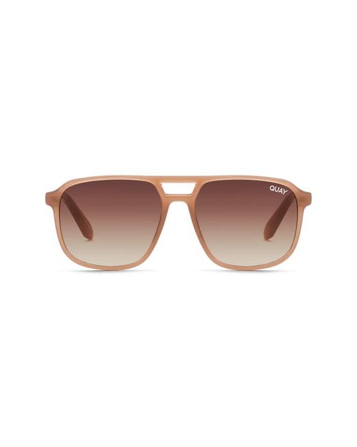 Quay Australia On the Fly 45mm Gradient Aviator Sunglasses in Oat at
