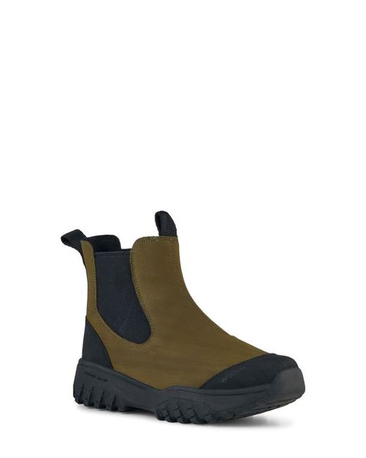 Woden Magda Track Waterproof Rubber Boot in 786 Dark Olive/Black at