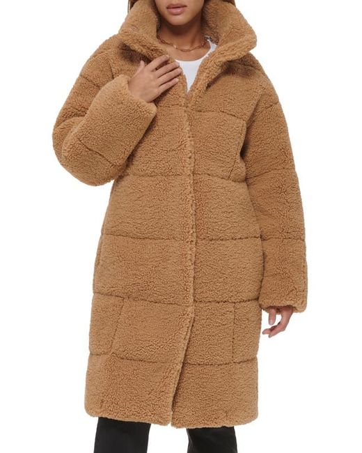 Levi's Quilted Fleece Long Teddy Coat in at