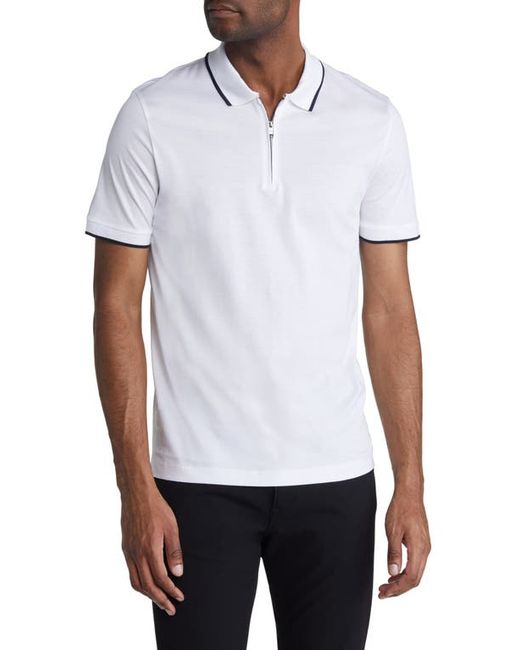 Boss Polston Tipped Zip Polo in at