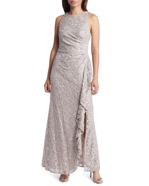 Alex Evenings Ruffle Sequin Lace Gown in at