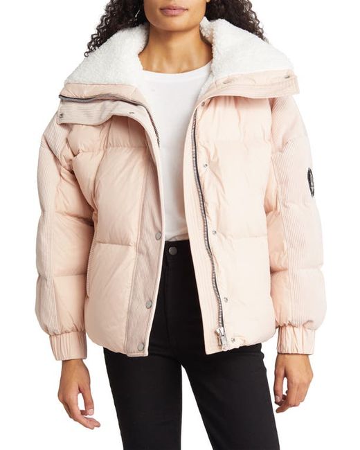 Moose Knuckles Elmira Faux Shearling Collar Down Puffer Jacket in at