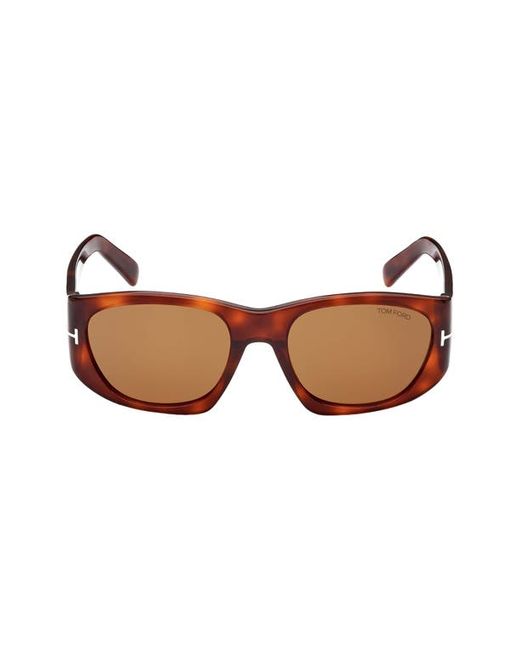 Tom Ford Cyrille 53mm Rectangular Sunglasses in Blonde Havana at