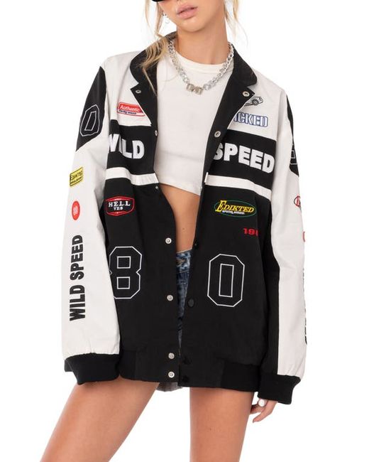 Edikted Wild Speed Patch Jacket in at