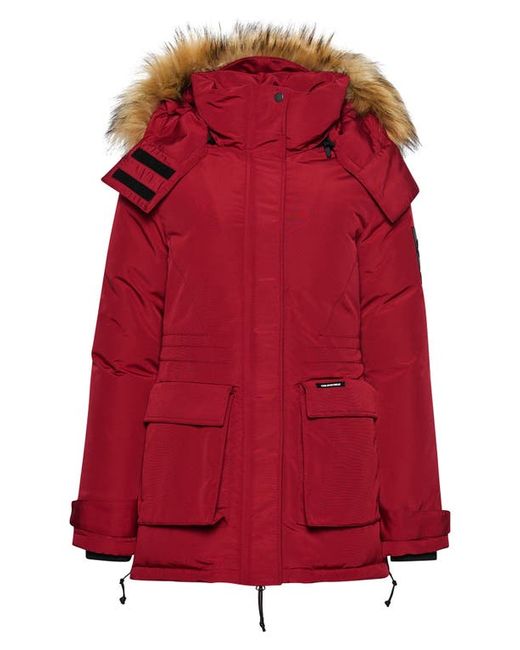 Superdry Code Expedition Everest Water Resistant Parka With Faux Fur Trim in at