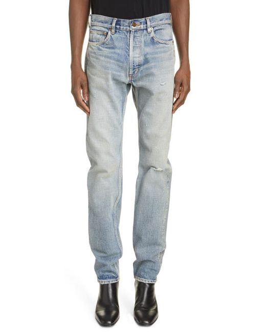 Saint Laurent Distressed Relaxed Fit Jeans in at
