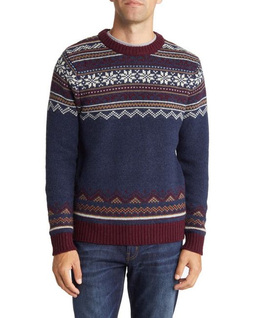 Schott Icelandic Fair Isle Wool Blend Crewneck Sweater in at