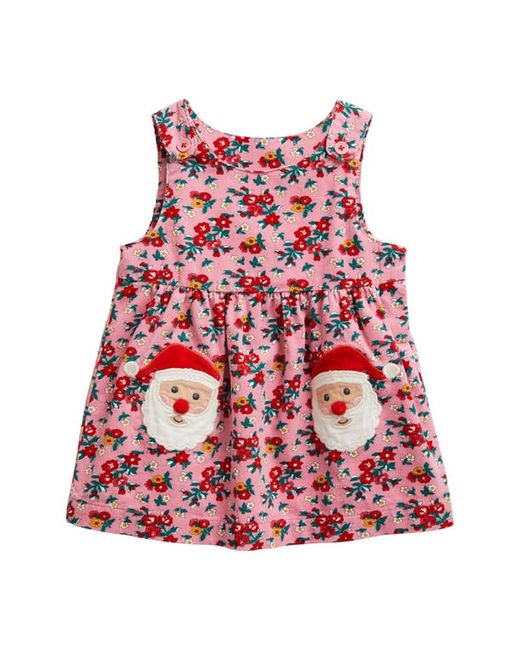Mini Boden Father Christmas Appliqué Corduroy Dress in at