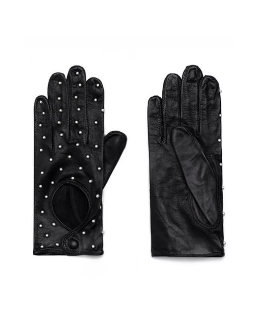 Seymoure Studded Imitation Pearl Driver Gloves in at
