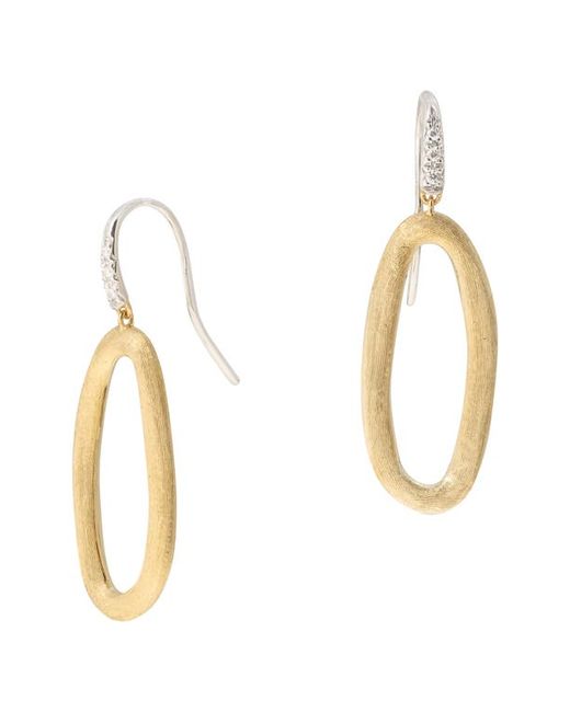Marco Bicego Jaipur Oval Link Diamond Hook Earrings in Yellow Gold at
