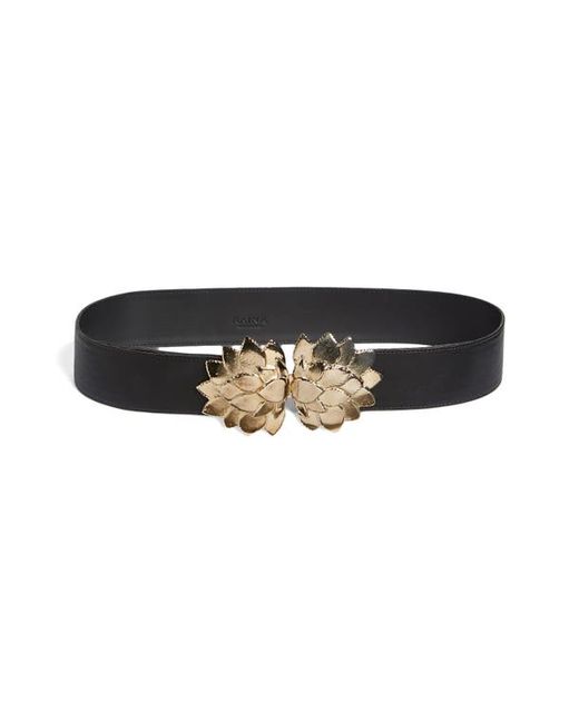 Raina Floral Buckle Leather Belt in at