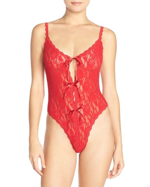 Hanky Panky Signature Lace Open Gusset Thong Teddy in at