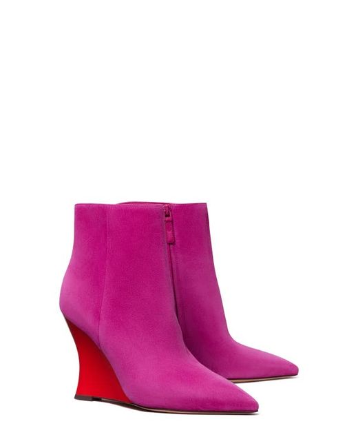Tory Burch Sculpted Wedge Bootie in Fuchsia Triple at