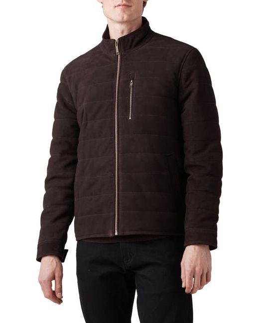 Rodd & Gunn Waverley Water Repellent Quilted Suede Bomber Jacket in at
