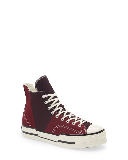 Converse Chuck Taylor All Star 70 Patchwork High-Top Sneaker in Dark Beetroot/Egret at 9