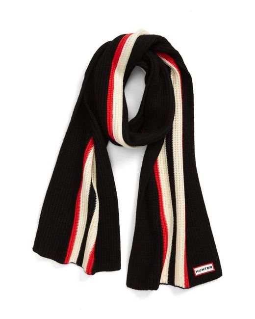 Hunter Branded Stripe Recycled Polyester Scarf in at