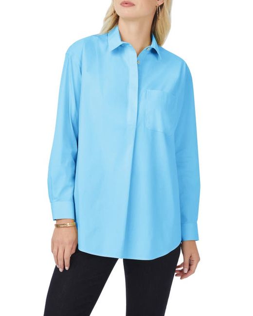 Foxcroft Lacey Non-Iron Popover Tunic Top in at