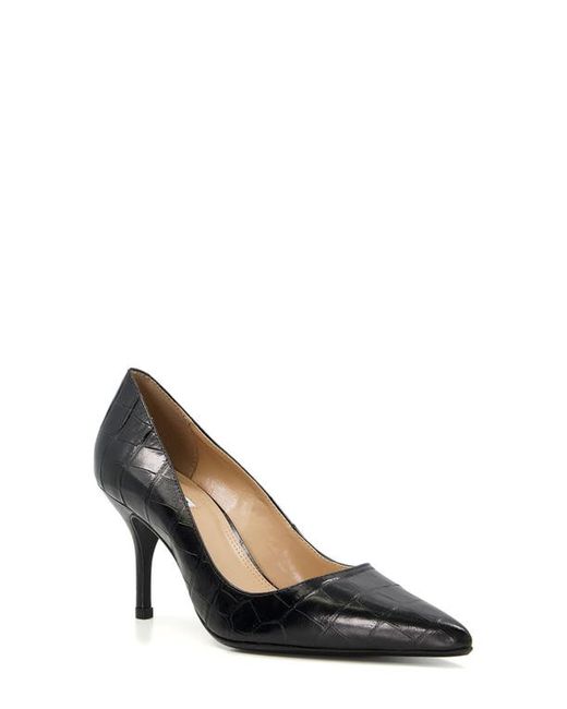 Dune London Bold Croc Embossed Pointed Toe Pump in at