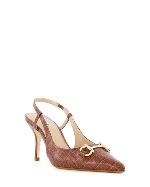 Dune London Click Croc Embossed Pointed Toe Pump in at
